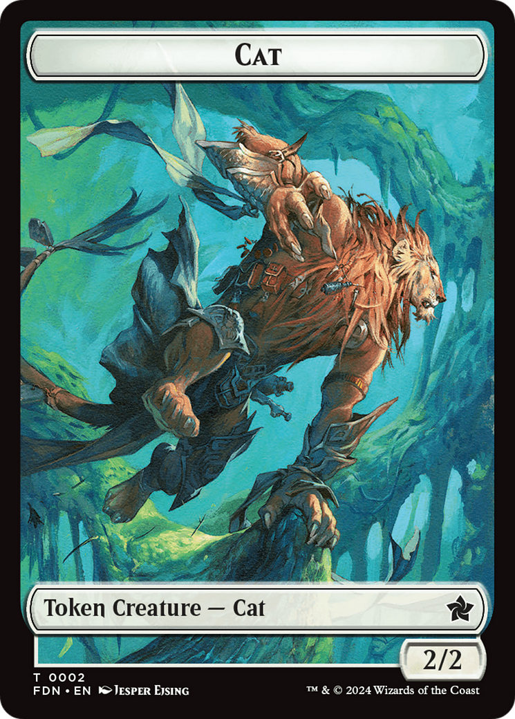 Cat (0001) // Cat (0002) Doubled-Sided Token [Foundations Tokens] | Webway Games