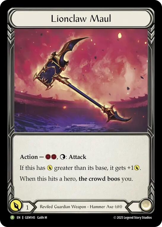 Lionclaw Maul [GEM145-CF] (GEM Pack 5)  Cold Foil | Webway Games