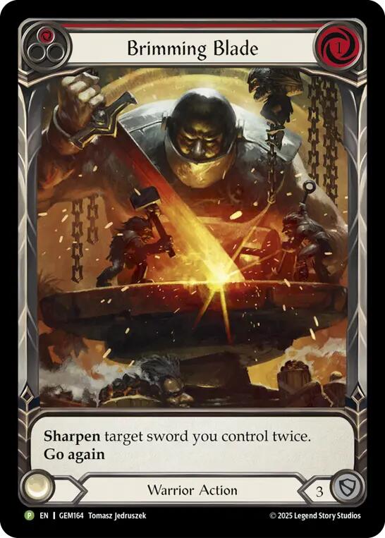 Brimming Blade (Red) [GEM164-RF] (GEM Pack 5)  Rainbow Foil | Webway Games