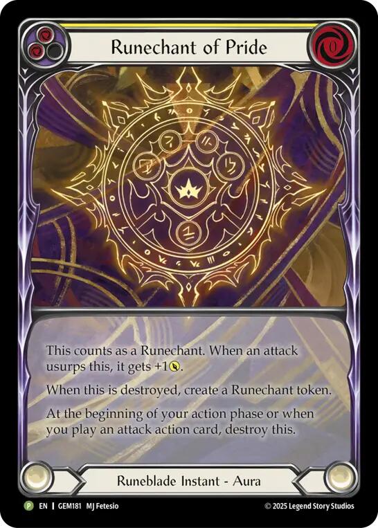 Runechant of Pride (Yellow) [GEM181-RF] (GEM Pack 5)  Rainbow Foil | Webway Games