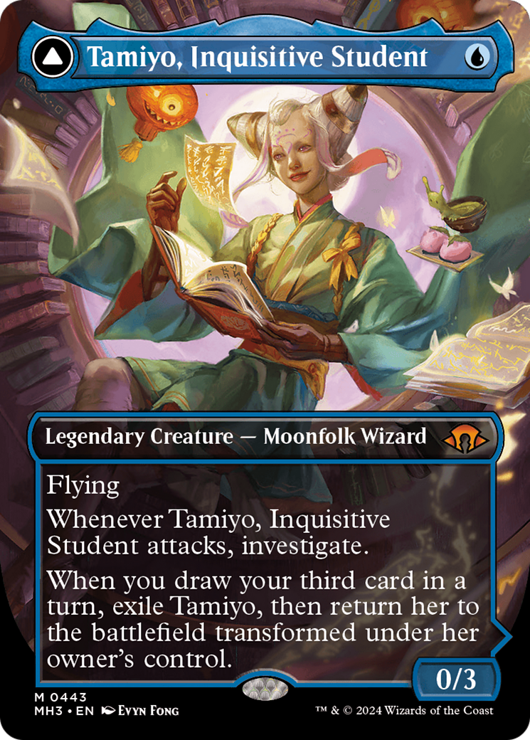 Tamiyo, Inquisitive Student // Tamiyo, Seasoned Scholar (Borderless) [Modern Horizons 3] | Webway Games