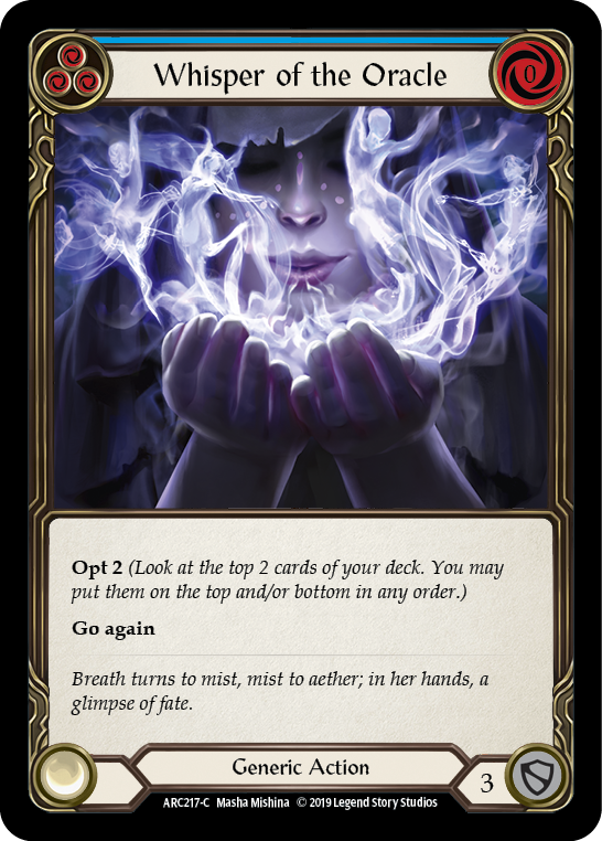Whisper of the Oracle (Blue) [ARC217-C] (Arcane Rising)  1st Edition Rainbow Foil | Webway Games