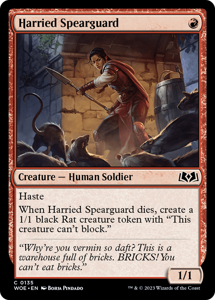 Harried Spearguard [Wilds of Eldraine] | Webway Games