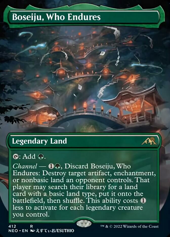 Boseiju, Who Endures (Borderless Alternate Art) [Kamigawa: Neon Dynasty] | Webway Games
