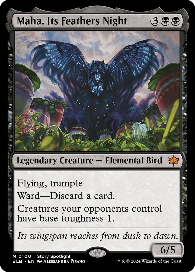 Maha, Its Feathers Night (Borderless) [Bloomburrow] | Webway Games