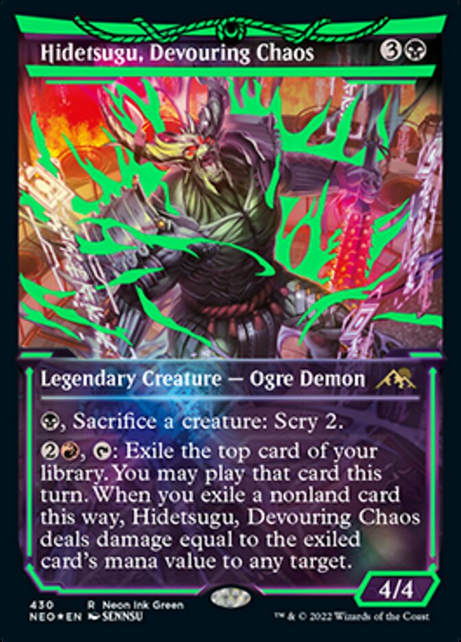 Hidetsugu, Devouring Chaos (Neon Ink Green) [Kamigawa: Neon Dynasty] | Webway Games