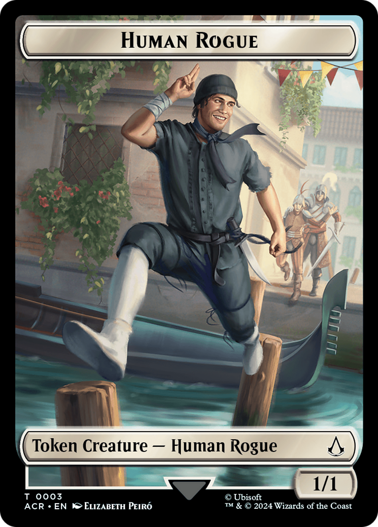Assassin // Human Rogue Double-Sided Token [Assassin's Creed Tokens] | Webway Games