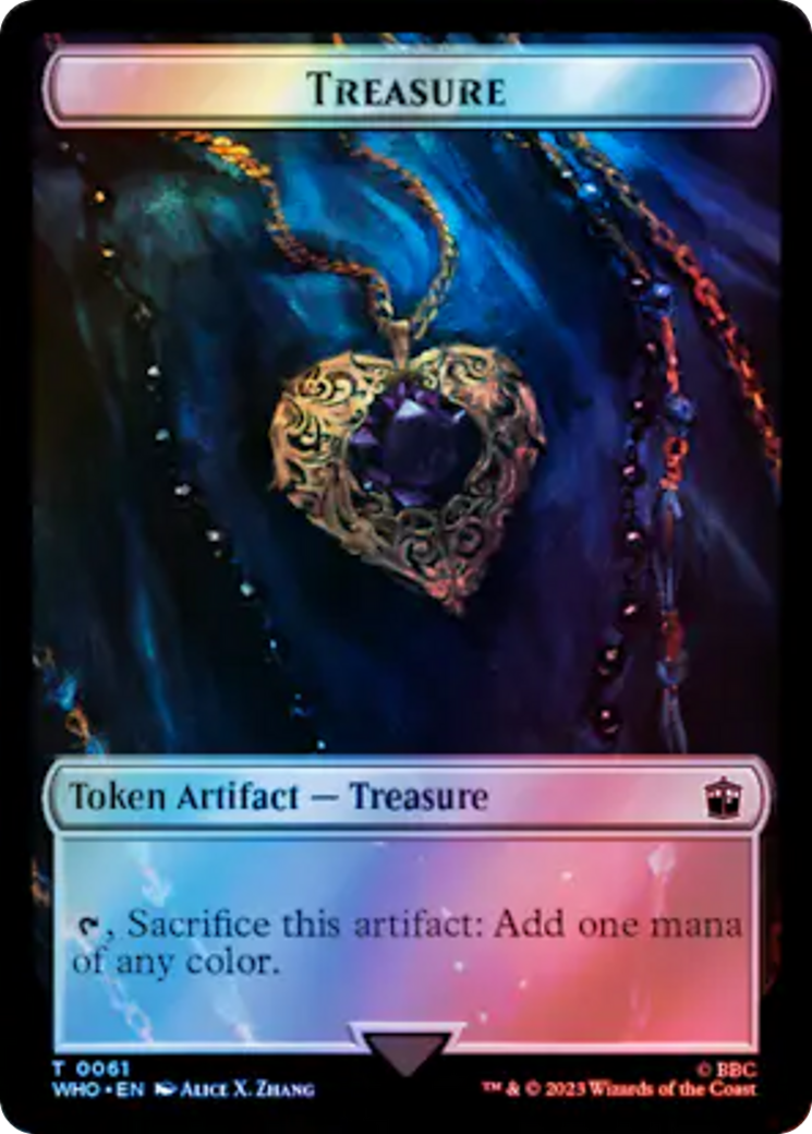 Warrior // Treasure (0061) Double-Sided Token (Surge Foil) [Doctor Who Tokens] | Webway Games