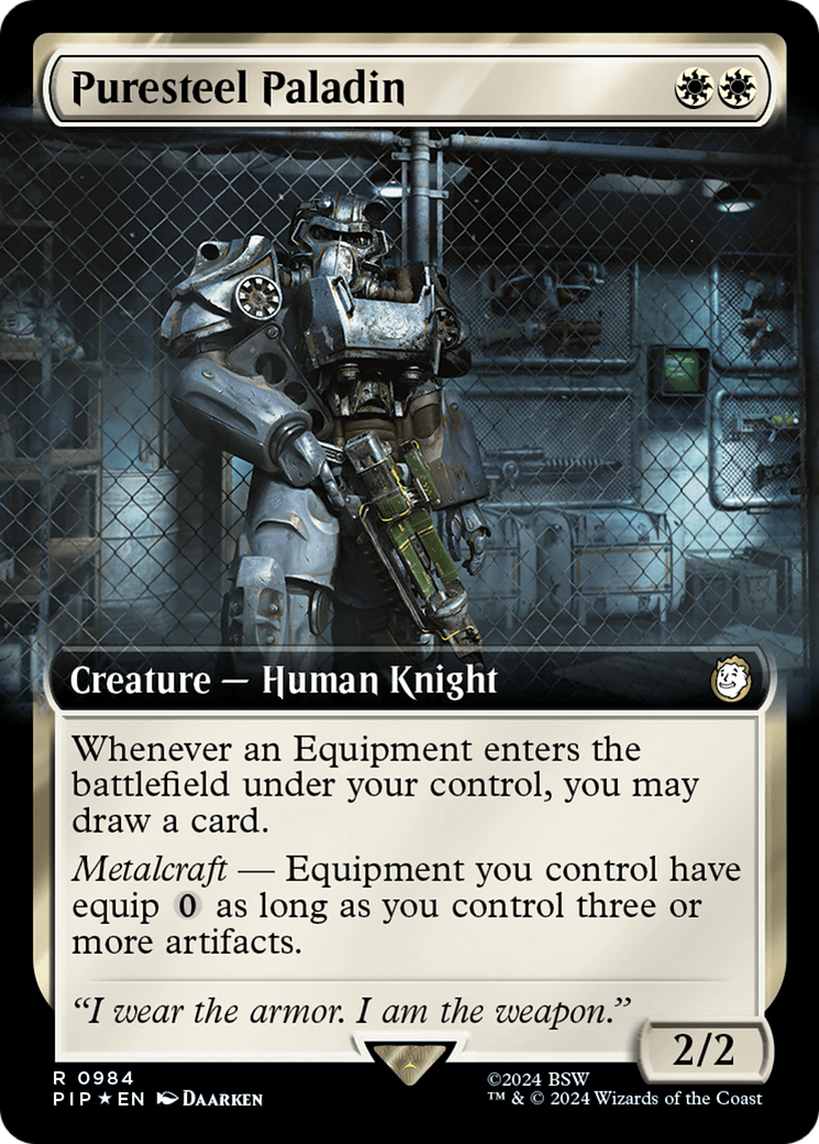 Puresteel Paladin (Extended Art) (Surge Foil) [Fallout] | Webway Games