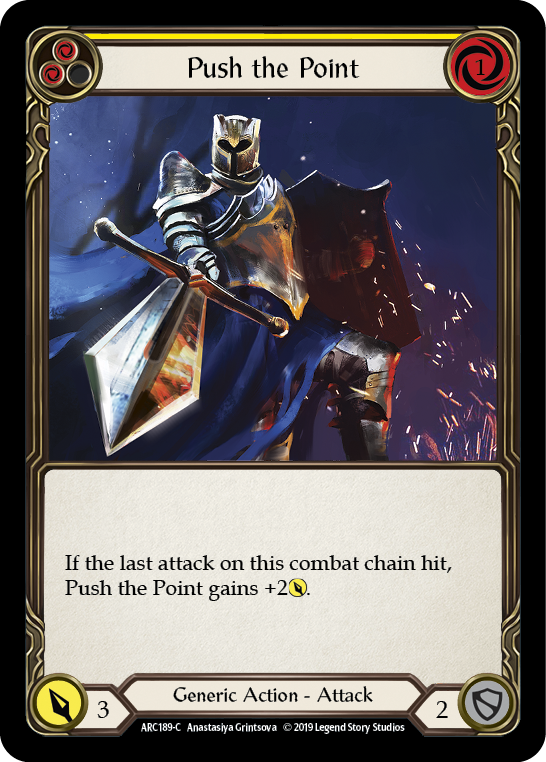Push the Point (Yellow) [ARC189-C] (Arcane Rising)  1st Edition Rainbow Foil | Webway Games