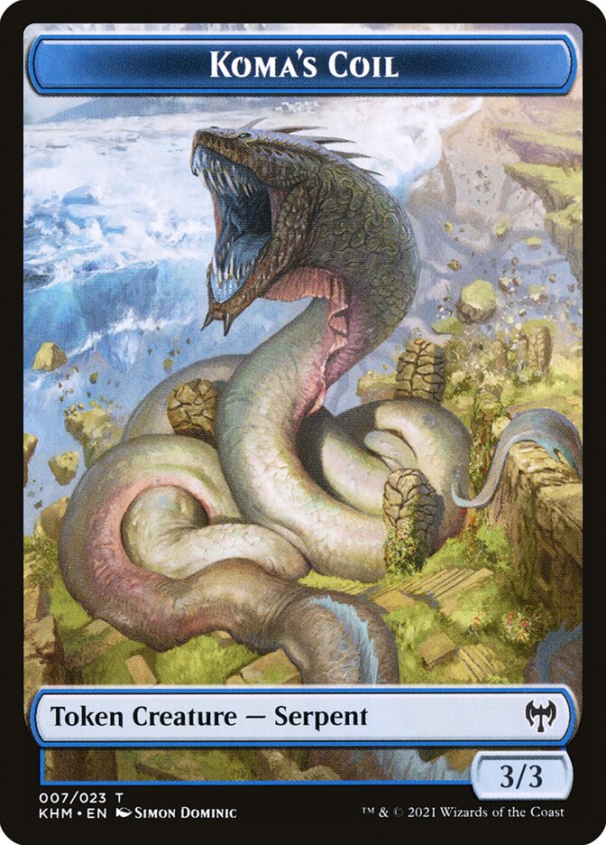 Human Warrior // Koma's Coil Double-Sided Token [Kaldheim Tokens] | Webway Games
