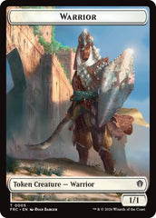 Warrior // Shark Double-Sided Token [Reality Fracture Commander Tokens] | Webway Games