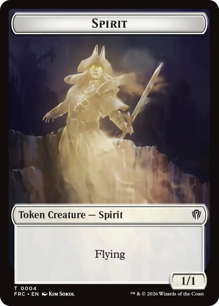 Spirit // Jace Double-Sided Token [Reality Fracture Commander Tokens] | Webway Games