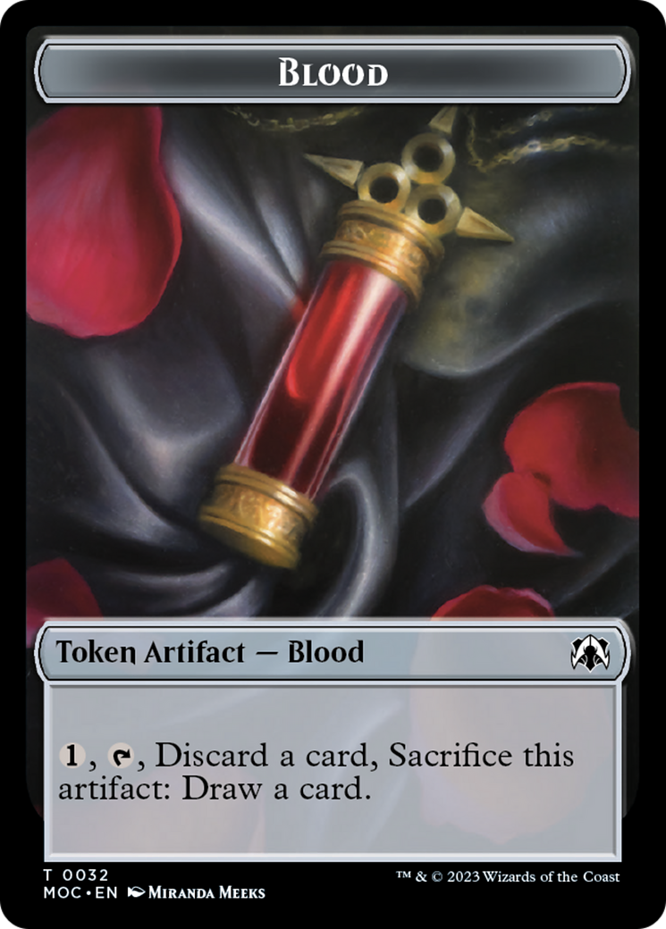 Golem // Blood Double-Sided Token [March of the Machine Commander Tokens] | Webway Games