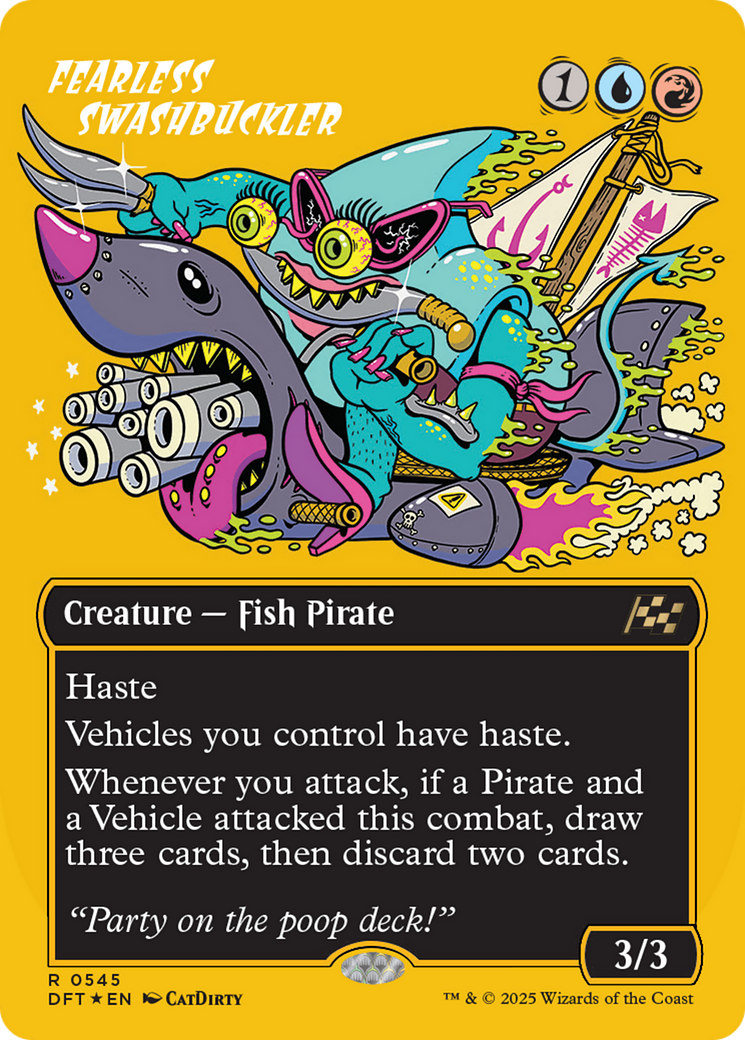 Fearless Swashbuckler (Borderless) (First-Place Foil) [Aetherdrift] | Webway Games