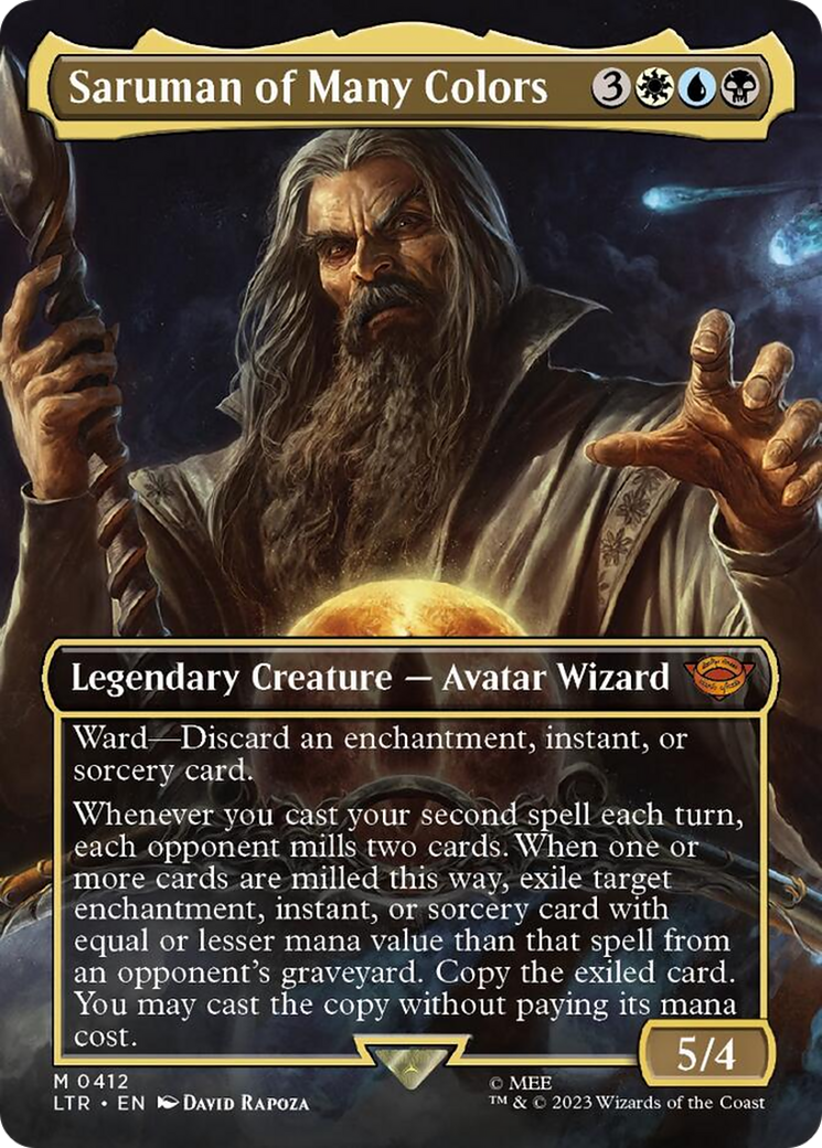 Saruman of Many Colors (Borderless Alternate Art) [The Lord of the Rings: Tales of Middle-Earth] | Webway Games