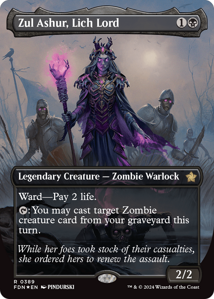 Zul Ashur, Lich Lord (Borderless) (Mana Foil) [Foundations] | Webway Games