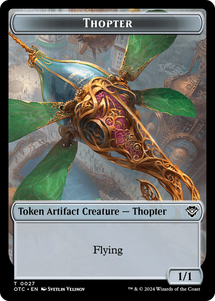 Thopter // Treasure Double-Sided Token [Outlaws of Thunder Junction Commander Tokens] | Webway Games