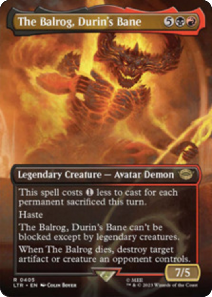 The Balrog, Durin's Bane (Borderless Alternate Art) [The Lord of the Rings: Tales of Middle-Earth] | Webway Games