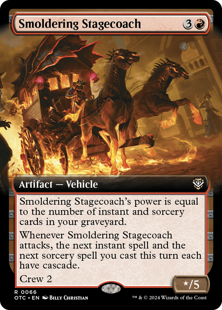 Smoldering Stagecoach (Extended Art) [Outlaws of Thunder Junction Commander] | Webway Games