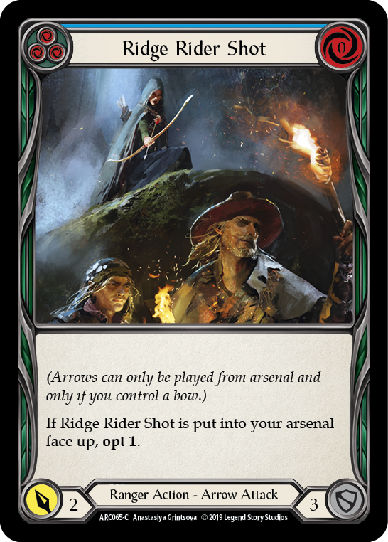 Ridge Rider Shot (Blue) [ARC065-C] (Arcane Rising)  1st Edition Rainbow Foil | Webway Games