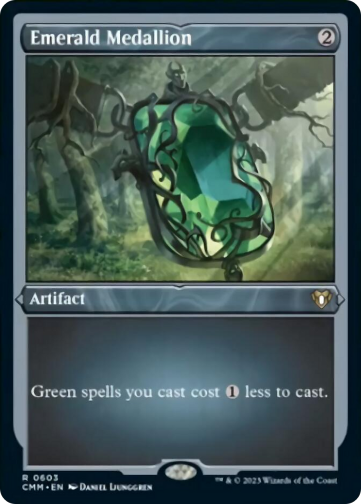 Emerald Medallion (Foil Etched) [Commander Masters] | Webway Games