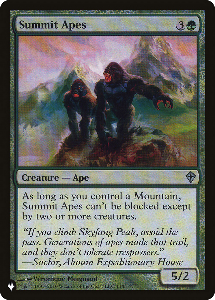 Summit Apes [The List] | Webway Games