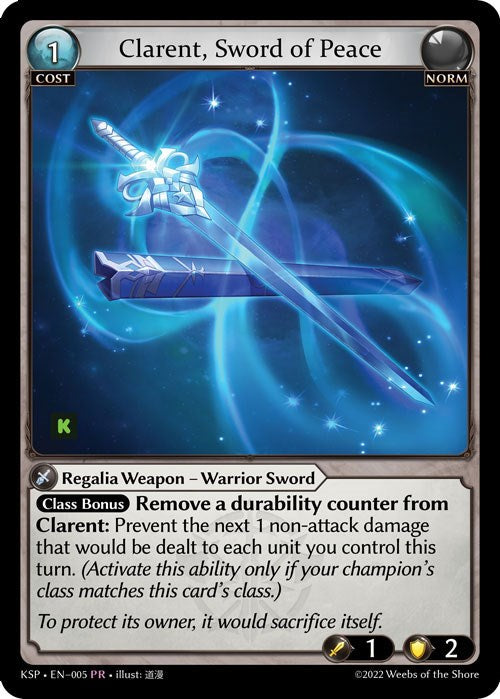 Clarent, Sword of Peace (5) [Promotional Cards] | Webway Games