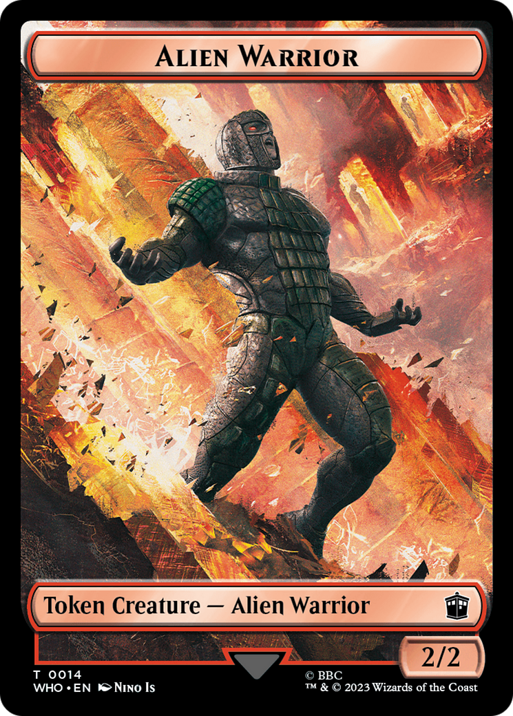 Alien Rhino // Alien Warrior Double-Sided Token [Doctor Who Tokens] | Webway Games