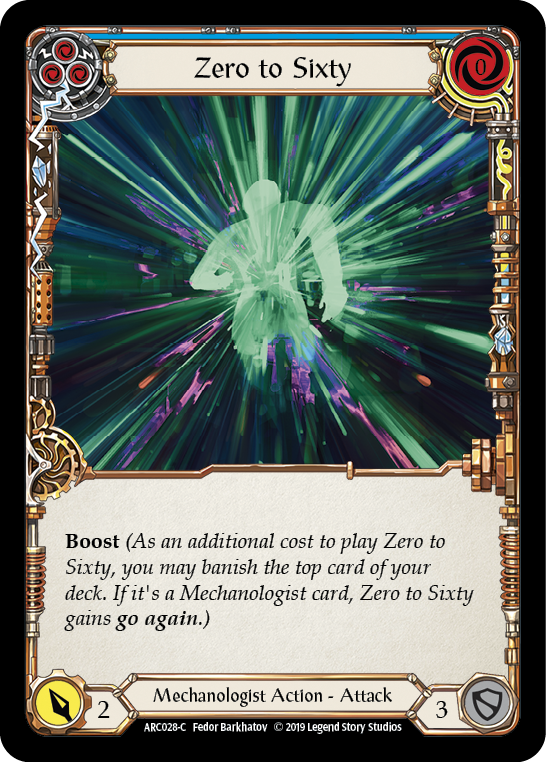 Zero to Sixty (Blue) [ARC028-C] (Arcane Rising)  1st Edition Normal | Webway Games
