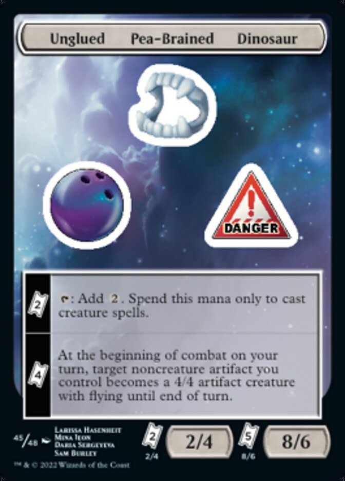 Unglued Pea-Brained Dinosaur [Unfinity Stickers] | Webway Games