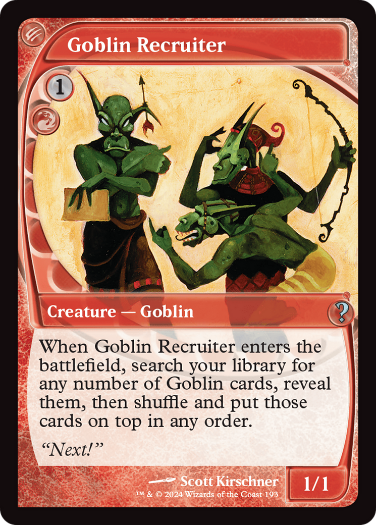 Goblin Recruiter (Future Sight) [Mystery Booster 2] | Webway Games