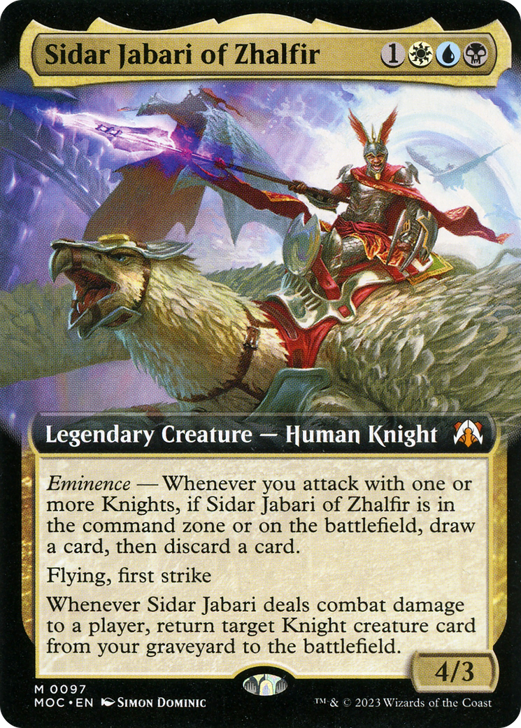 Sidar Jabari of Zhalfir (Extended Art) [March of the Machine Commander] | Webway Games