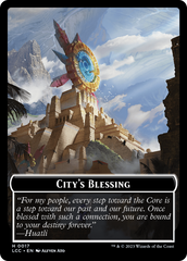 City's Blessing // Dinosaur Double-Sided Token [The Lost Caverns of Ixalan Commander Tokens] | Webway Games