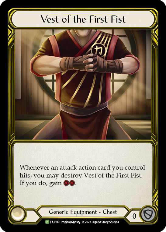 Vest of the First Fist (Golden) [FAB100] (Promo)  Cold Foil | Webway Games