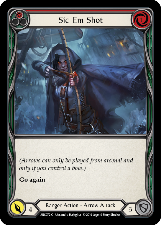 Sic 'Em Shot (Red) [ARC072-C] (Arcane Rising)  1st Edition Normal | Webway Games