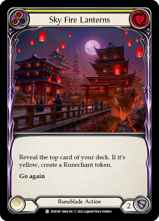 Sky Fire Lanterns (Yellow) [DYN189] (Dynasty)  Rainbow Foil | Webway Games