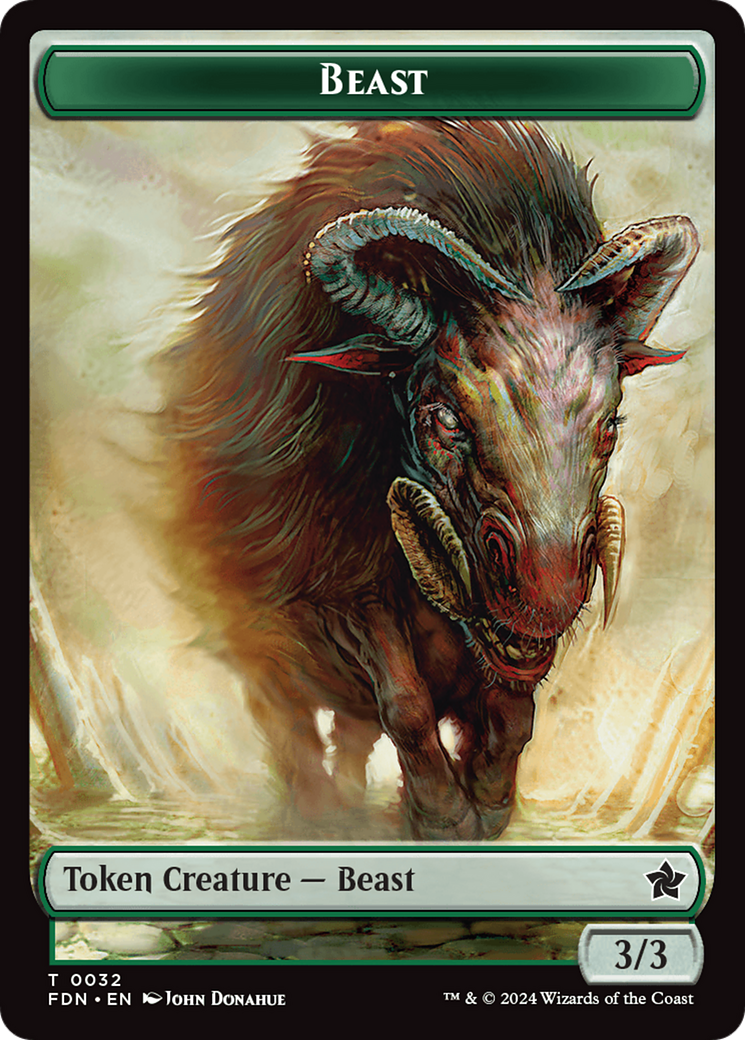 Dog // Beast (0032) Double-Sided Token [Foundations Tokens] | Webway Games