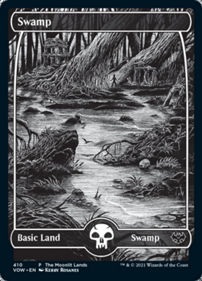 Swamp (The Moonlit Lands) (Foil Etched) [Innistrad: Crimson Vow Promos] | Webway Games