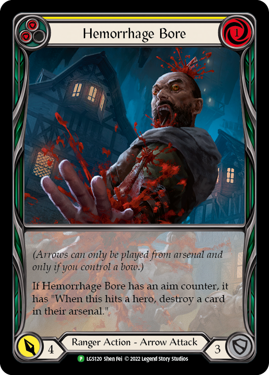 Hemorrhage Bore (Yellow) [LGS120] (Promo)  Rainbow Foil | Webway Games