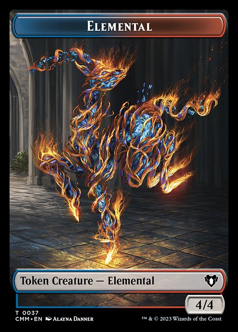 Treasure // Elemental (0037) Double-Sided Token [Commander Masters Tokens] | Webway Games