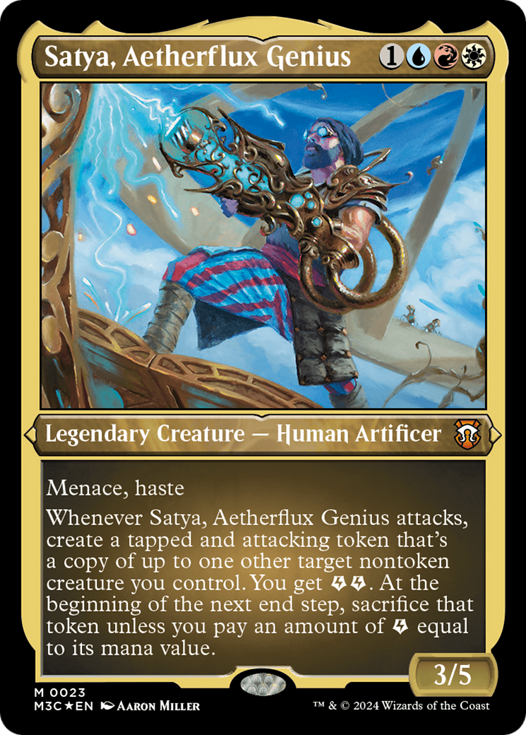 Satya, Aetherflux Genius (Foil Etched) [Modern Horizons 3 Commander] | Webway Games