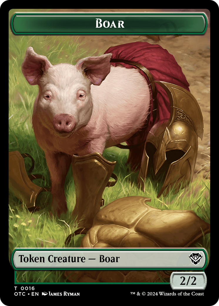 Boar // Drake Double-Sided Token [Outlaws of Thunder Junction Commander Tokens] | Webway Games