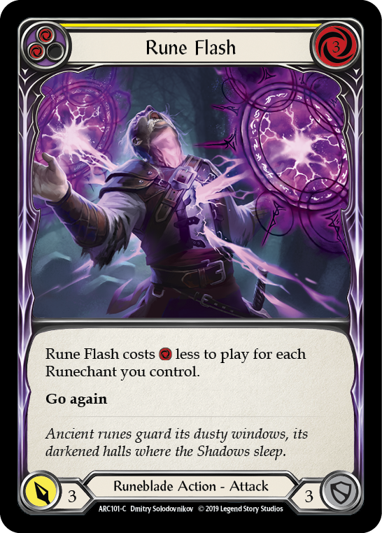 Rune Flash (Yellow) [ARC101-C] (Arcane Rising)  1st Edition Rainbow Foil | Webway Games
