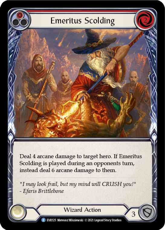 Emeritus Scolding (Red) [EVR125] (Everfest)  1st Edition Normal | Webway Games