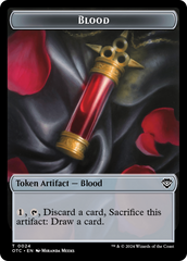 Rat // Blood Double-Sided Token [Outlaws of Thunder Junction Commander Tokens] | Webway Games