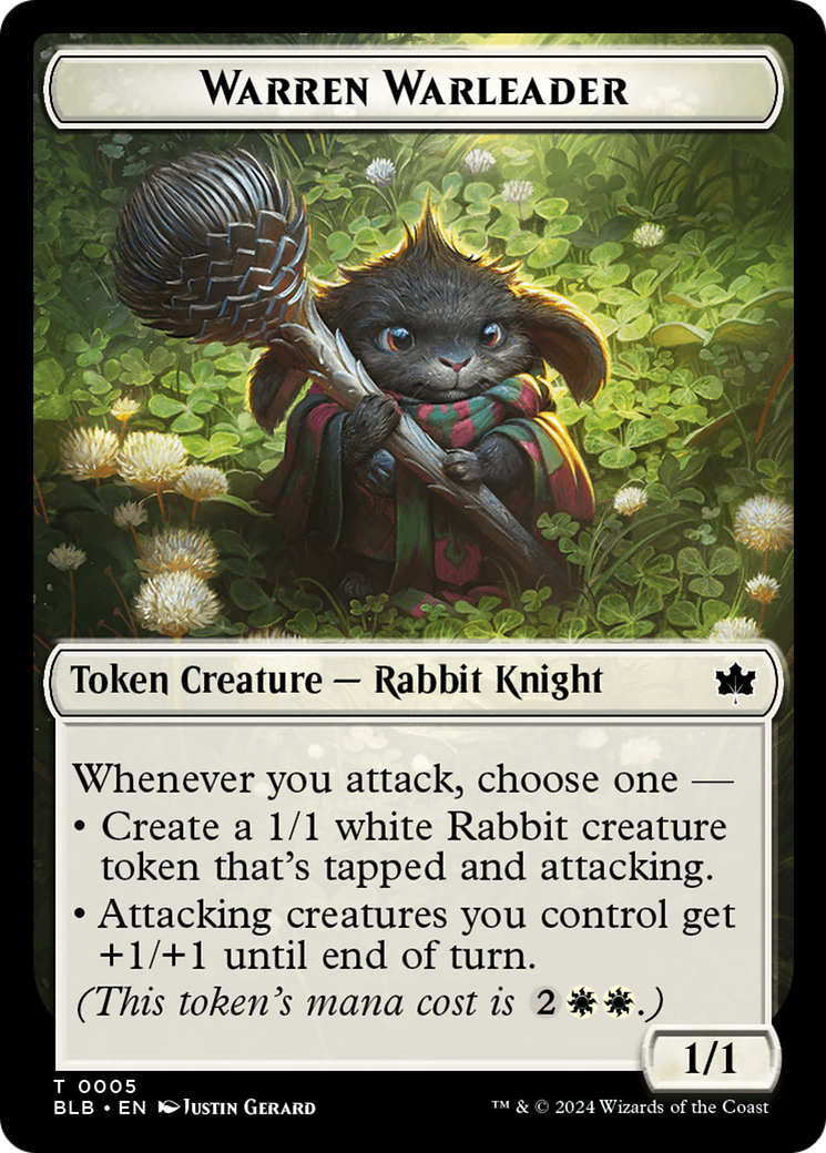 Bat // Warren Warleader Double-Sided Token [Bloomburrow Tokens] | Webway Games