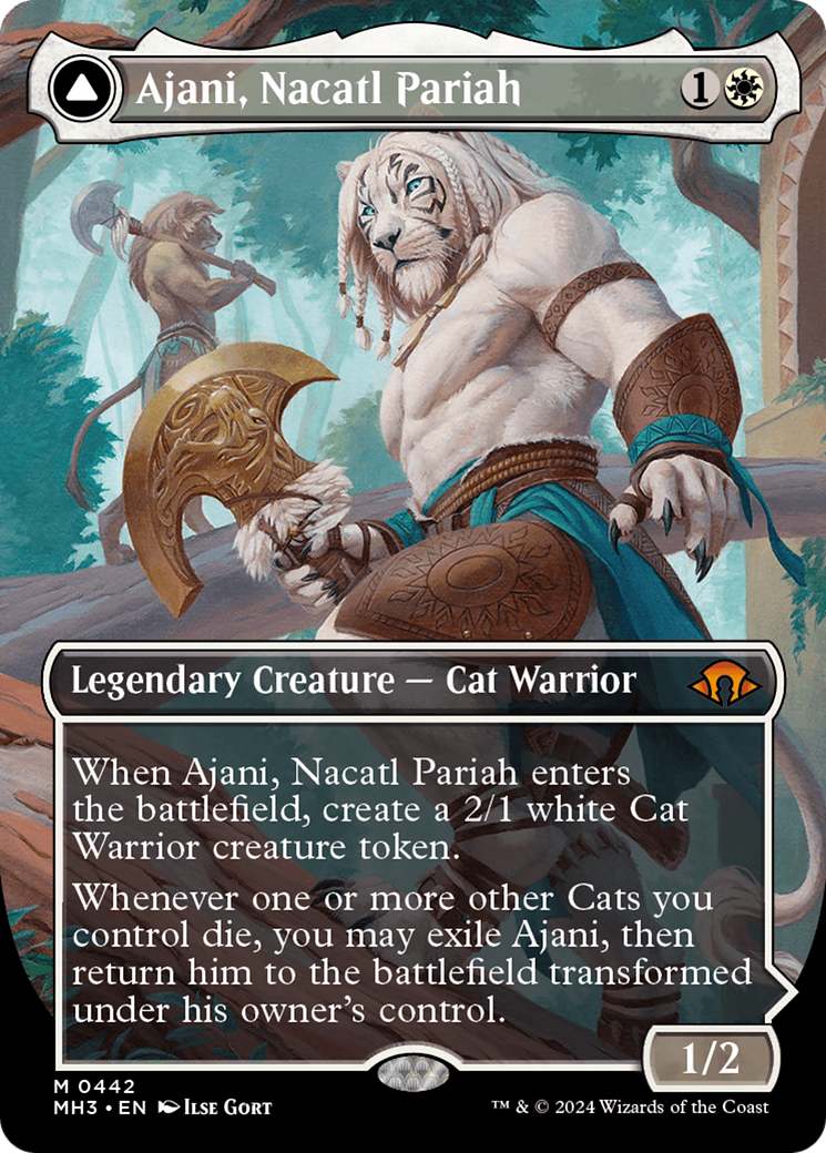 Ajani, Nacatl Pariah // Ajani, Nacatl Avenger (Borderless) [Modern Horizons 3] | Webway Games