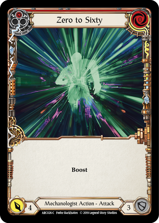 Zero to Sixty (Red) [ARC026-C] (Arcane Rising)  1st Edition Rainbow Foil | Webway Games