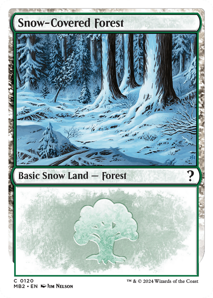 Snow-Covered Forest (White Border) [Mystery Booster 2] | Webway Games